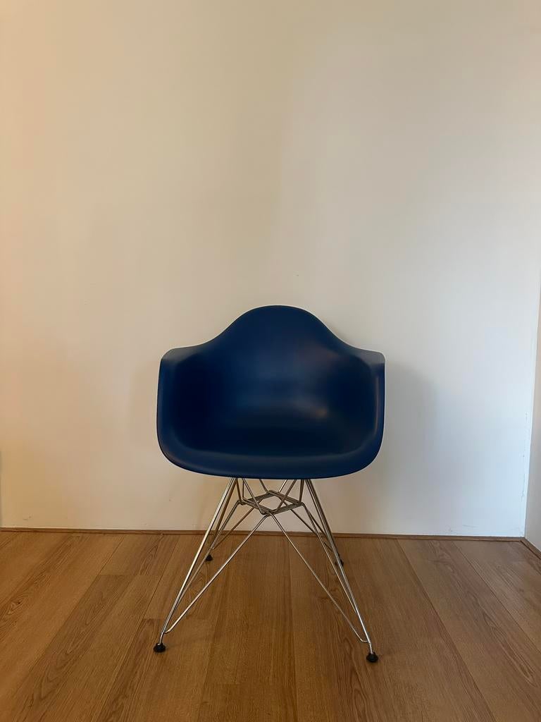Vitra Eames Plastic Armchair DAR Blue, Ophalen, Kunststof, Blauw, Design
