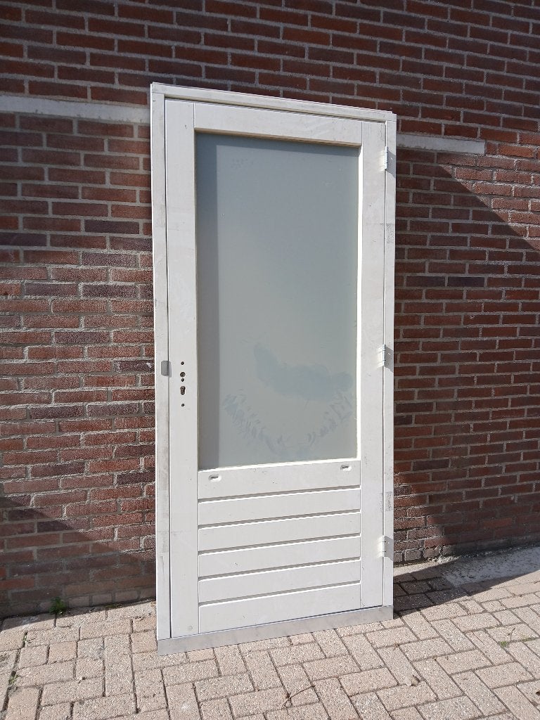 Hardhouten deur met kozijn nieuw (nr9), Ophalen, Nieuw, Buitendeur, 200 tot 215 cm