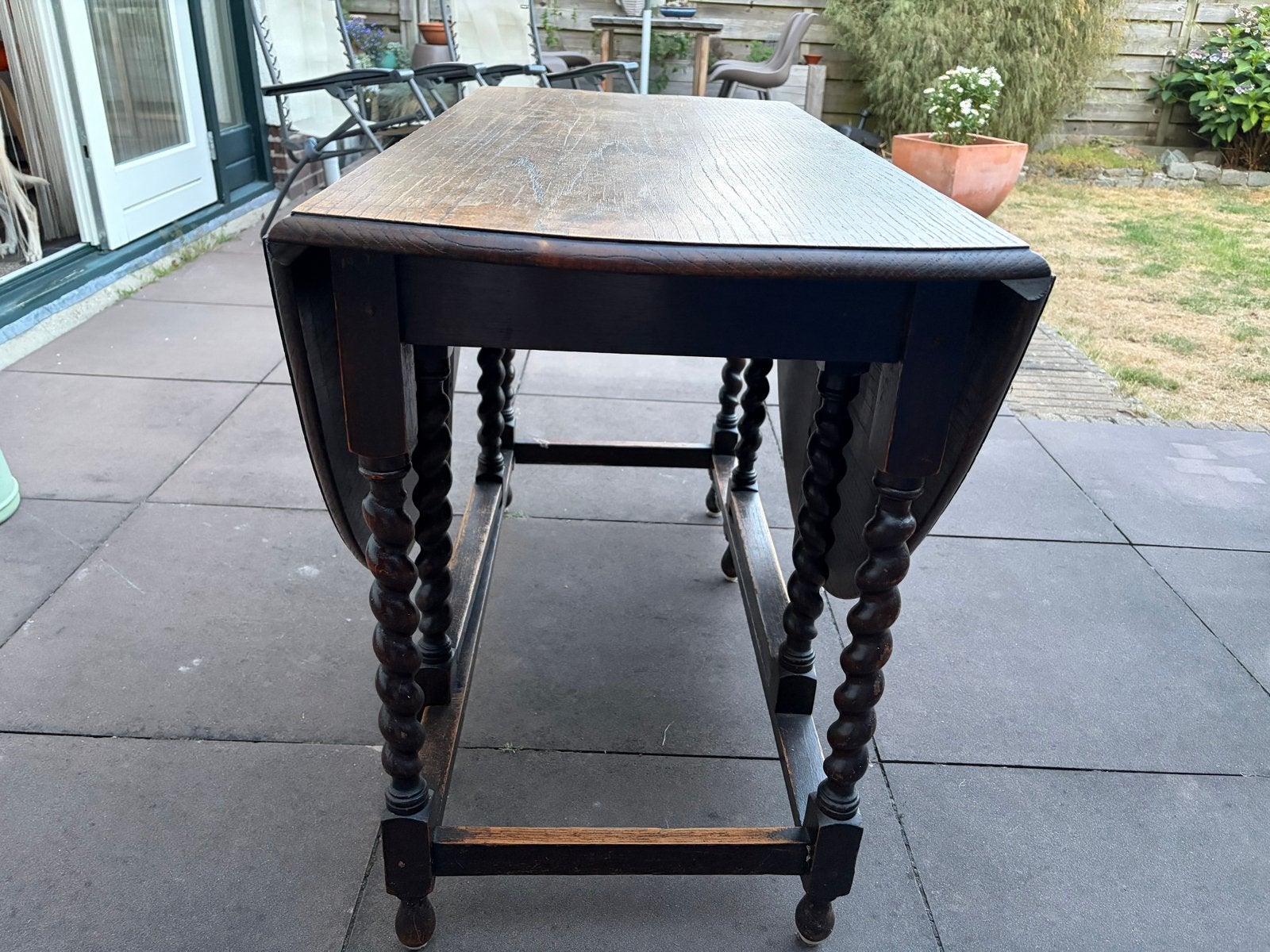 Gateleg Tafel - Eikenhout met Gedraaide Poten, Ophalen of Verzenden