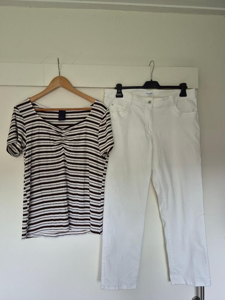 broek stretch gerry weber maat 44 = tshirt luxzuz maat xl, Wit, Maat 42/44 (L), Ophalen of Verzenden, Zo goed als nieuw