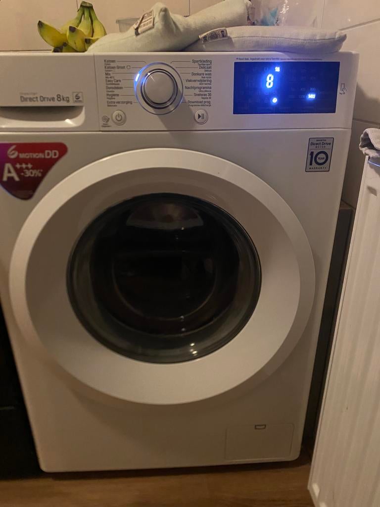 LG wasmachine, Witgoed en Apparatuur, Ophalen, Zo goed als nieuw, Voorlader, Energieklasse A of zuiniger