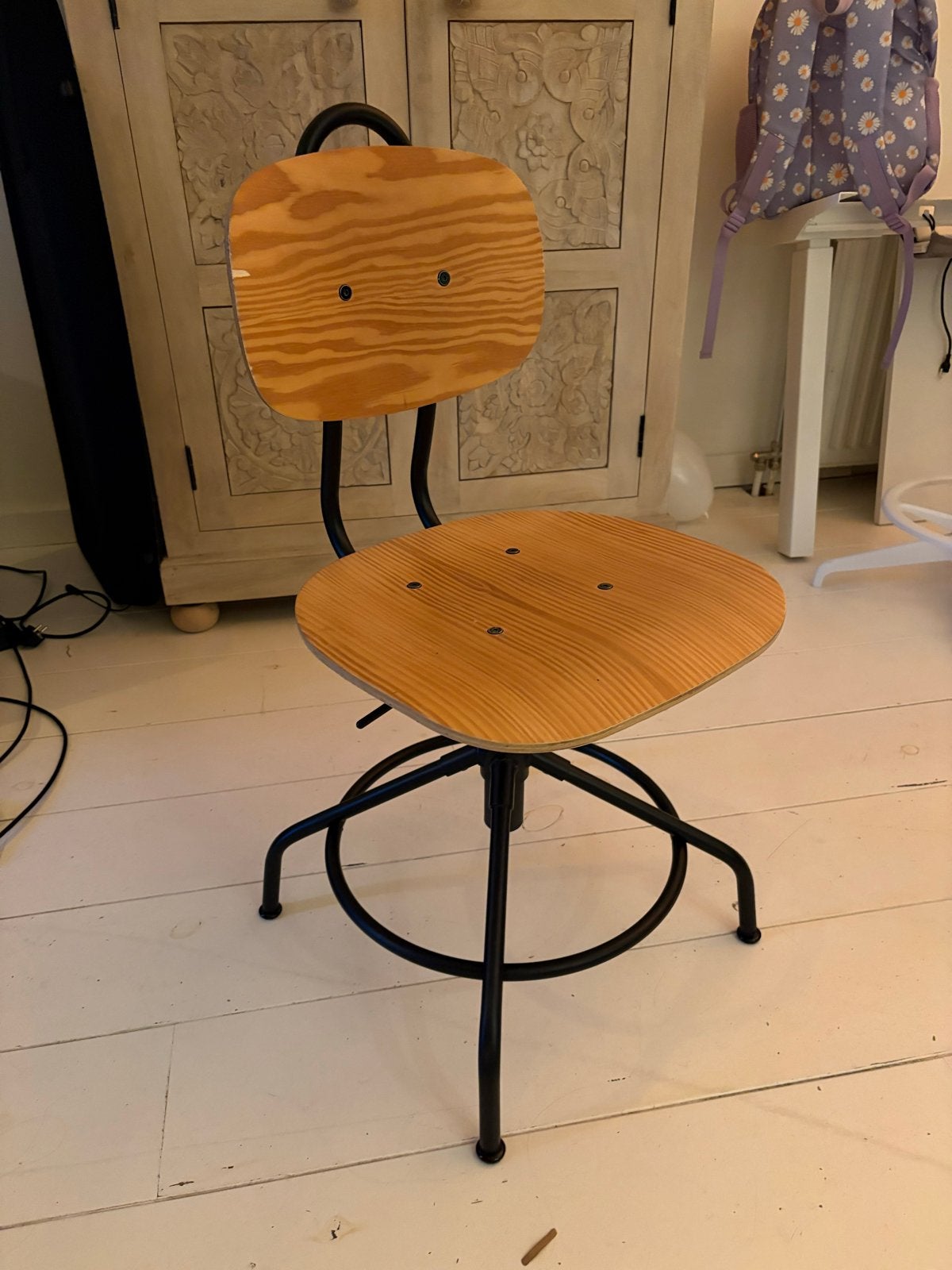 IKEA Kullaberg bureaustoel - Zwart/Hout, Huis en Inrichting, Stoelen, Ophalen, Gebruikt, Zwart, Eén