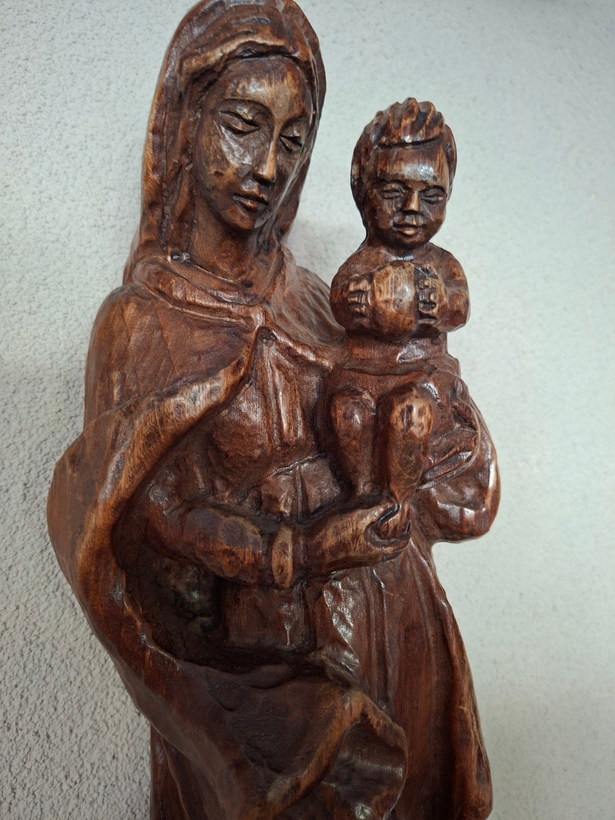 Houtsnijwerk Maagd Maria met Kind - 45 cm, Ophalen of Verzenden