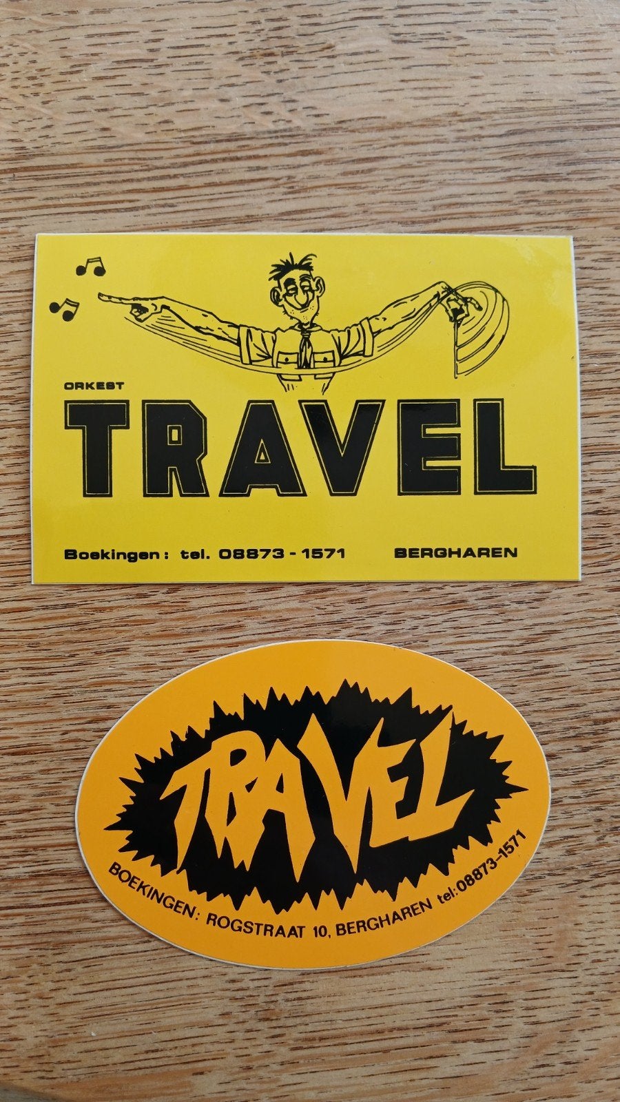 Stickers amusementsorkest Travel, Rogstraat 10, Bergharen, Ophalen of Verzenden, Zo goed als nieuw