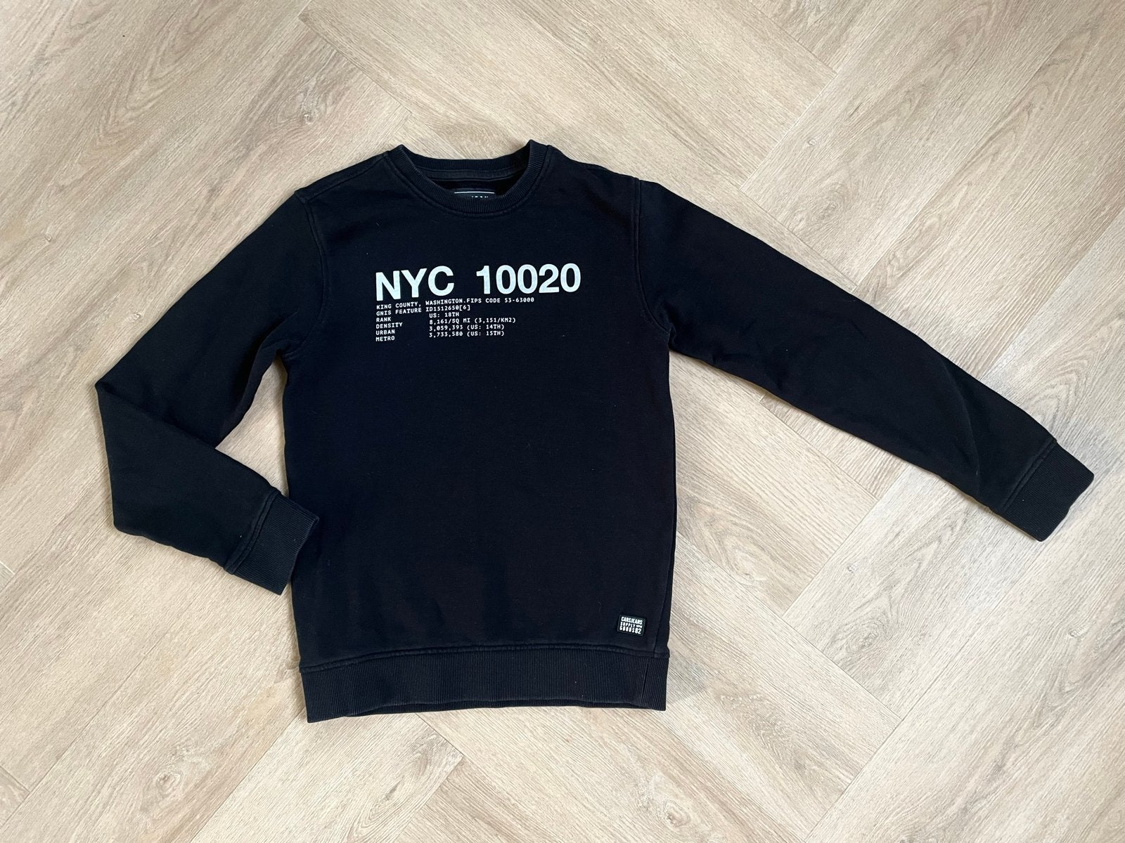 Cars Zwarte sweater met NYC opdruk maat 152, Verzenden, Nieuw, Jongen, Trui of Vest