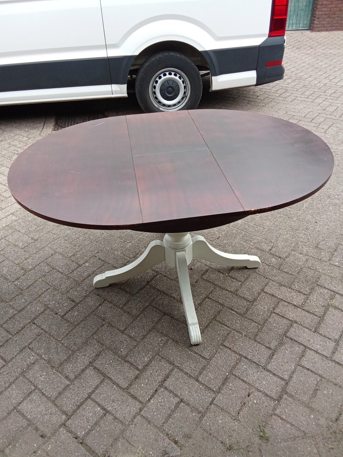 Mooie massieve eiken tafel met automatische bladverbreder, Ophalen
