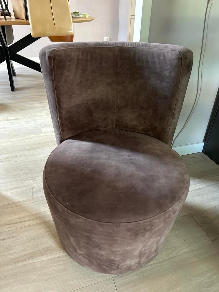 Goossens fauteuil bruin stof, Ophalen, 75 tot 100 cm, Zo goed als nieuw, Stof