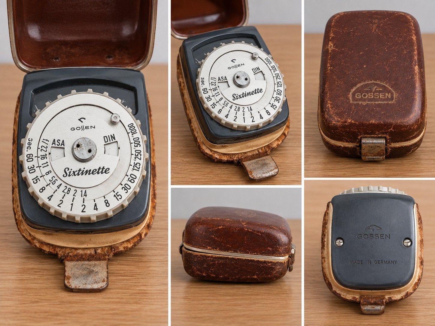 Vintage Gossen Sixtinette lichtmeter met originele hoes, Ophalen of Verzenden