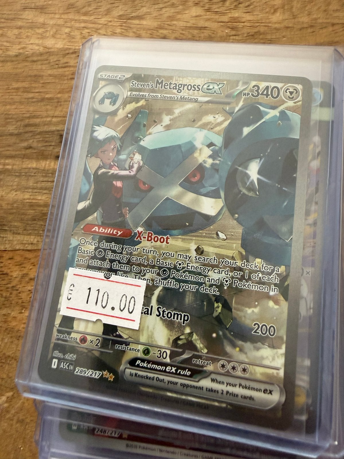 Pokémon Kaart: Steven's Metagross EX (HP 340), Ophalen of Verzenden, Zo goed als nieuw, Losse kaart