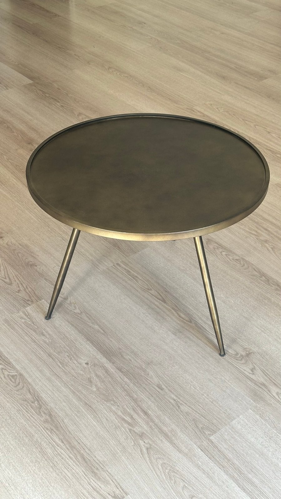 Ronde salontafel - Metaal - Goudkleurig, Ophalen, Rond, 50 tot 100 cm, Zo goed als nieuw