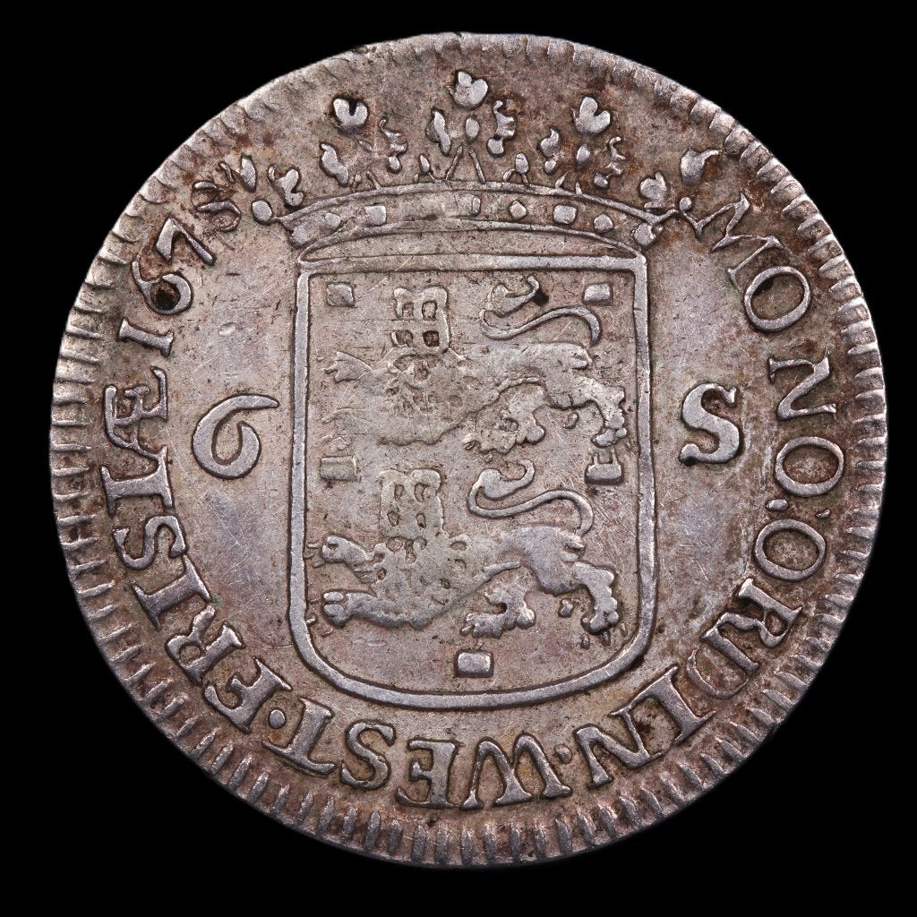 Scheepjesschelling West-Friesland (Enkhuizen), 1678. Zfr., Postzegels en Munten, Munten | Nederland, Losse munt, Overige waardes