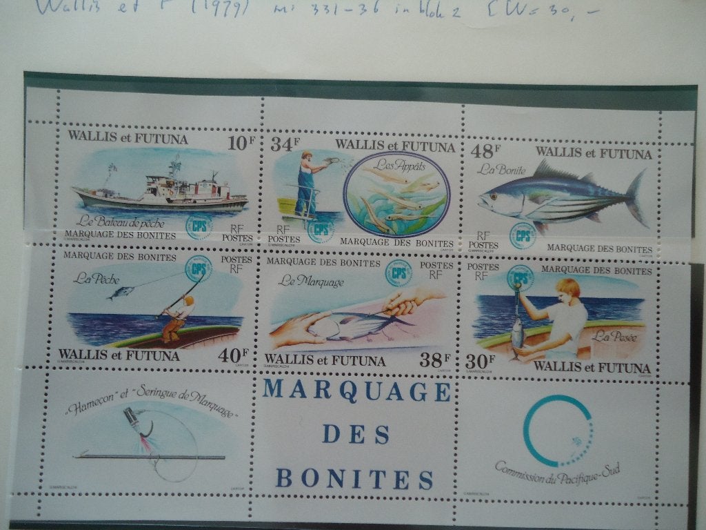 Vissen Wallis et Futuna 1979, mi. 331-36=blok 2 postfris, Ophalen of Verzenden, Postfris, Dier of Natuur