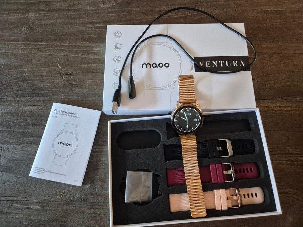 Maoo Ventura Smartwatch - Roségoud met extra bandjes, Nieuw, Ophalen of Verzenden, Maoo, Roze
