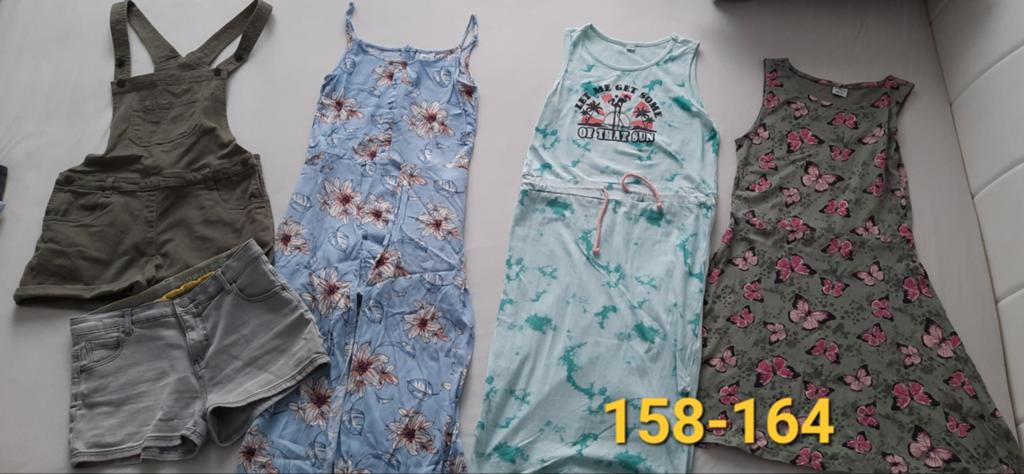 Zomer pakket in maat 158-164 tuinbroek, jurken, korte broek, Ophalen of Verzenden, Zo goed als nieuw, Maat 158