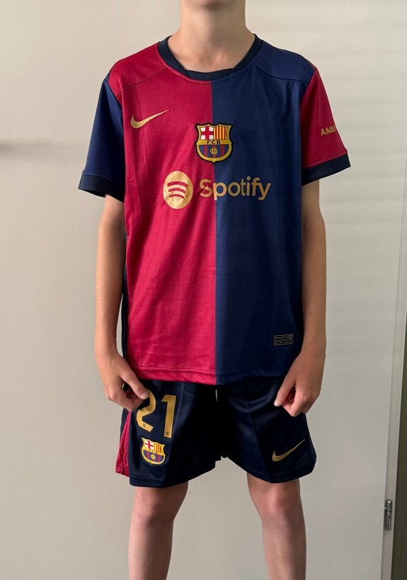 FC Barcelona Thuistenue F. de Jong #21 - Maat 146 (Nike), Ophalen of Verzenden, Gebruikt, Jongen of Meisje, Sport- of Zwemkleding
