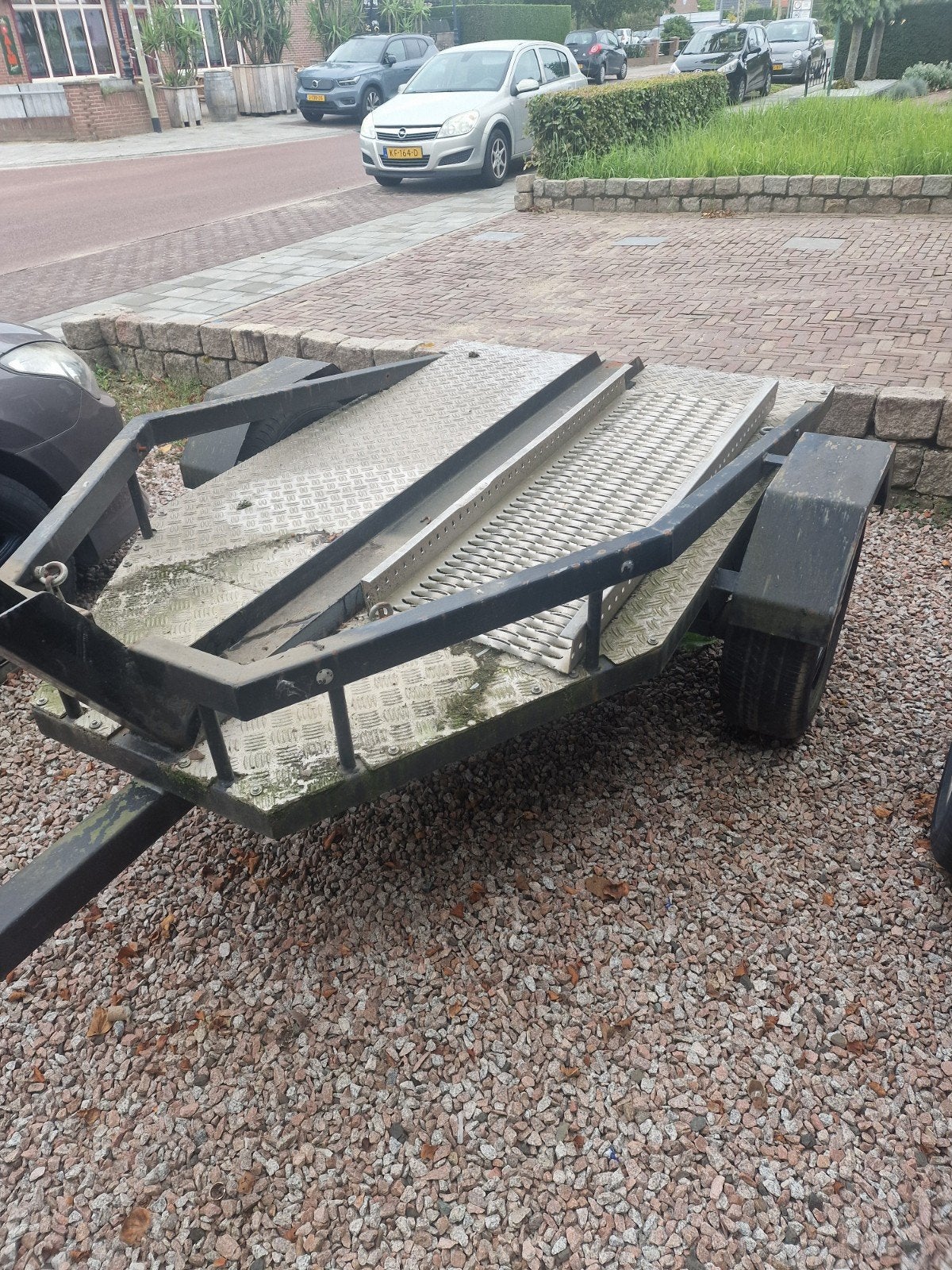 aanhanger voor crossmotor, Ophalen, Gebruikt