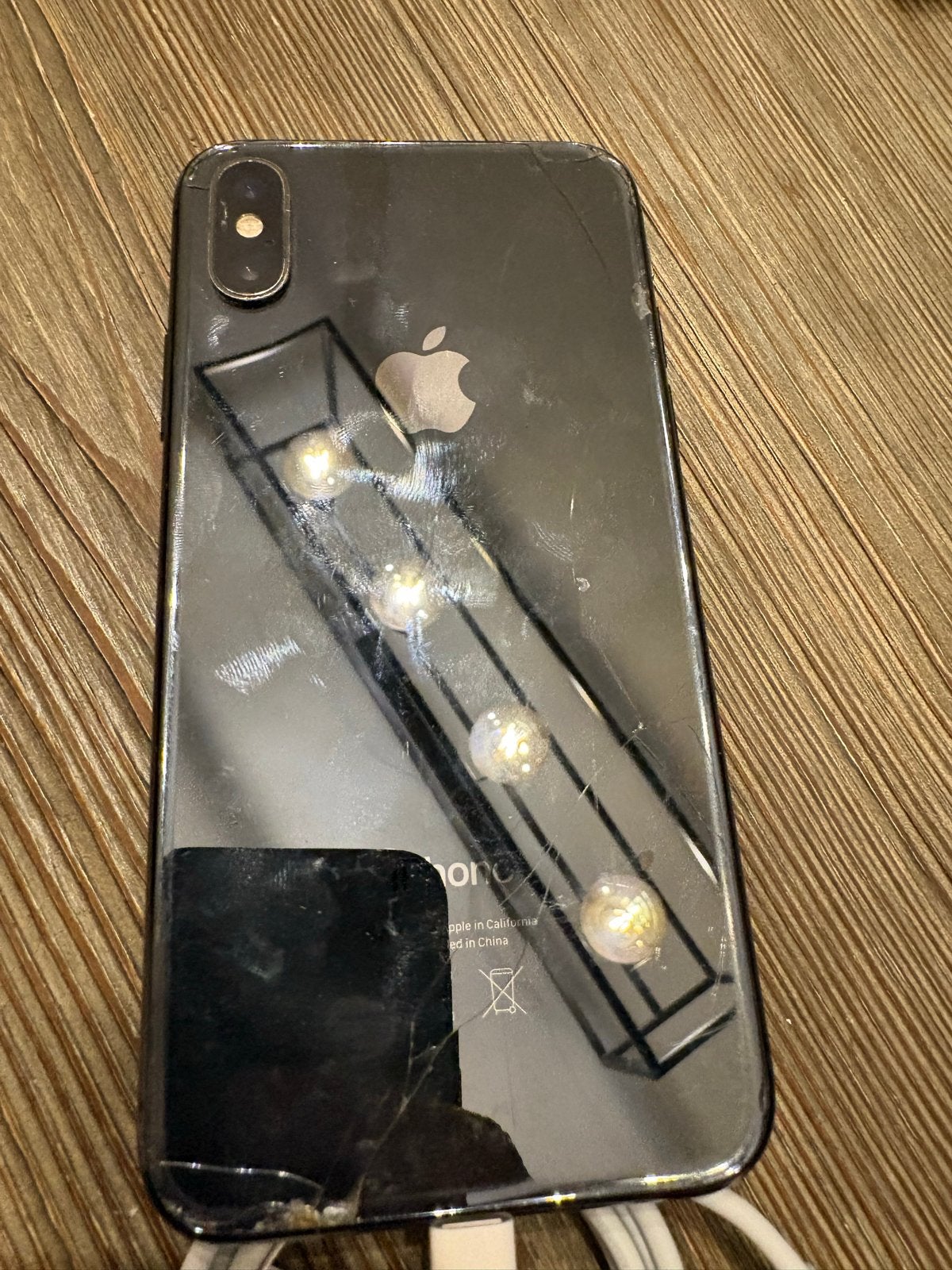 iPhone XS 64GB met scheuren voor- en achterkant, Telecommunicatie, Mobiele telefoons | Apple iPhone, Zwart, IPhone XS, Ophalen of Verzenden