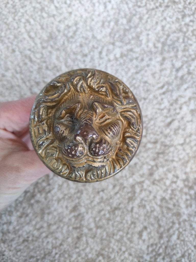Vintage leeuwen deurknop, Ophalen