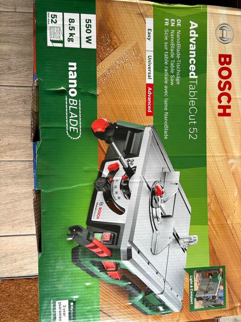 Bosch AdvancedTableCut 52 zaagtafel, Ophalen, 70 mm of meer, Overige typen, Nieuw