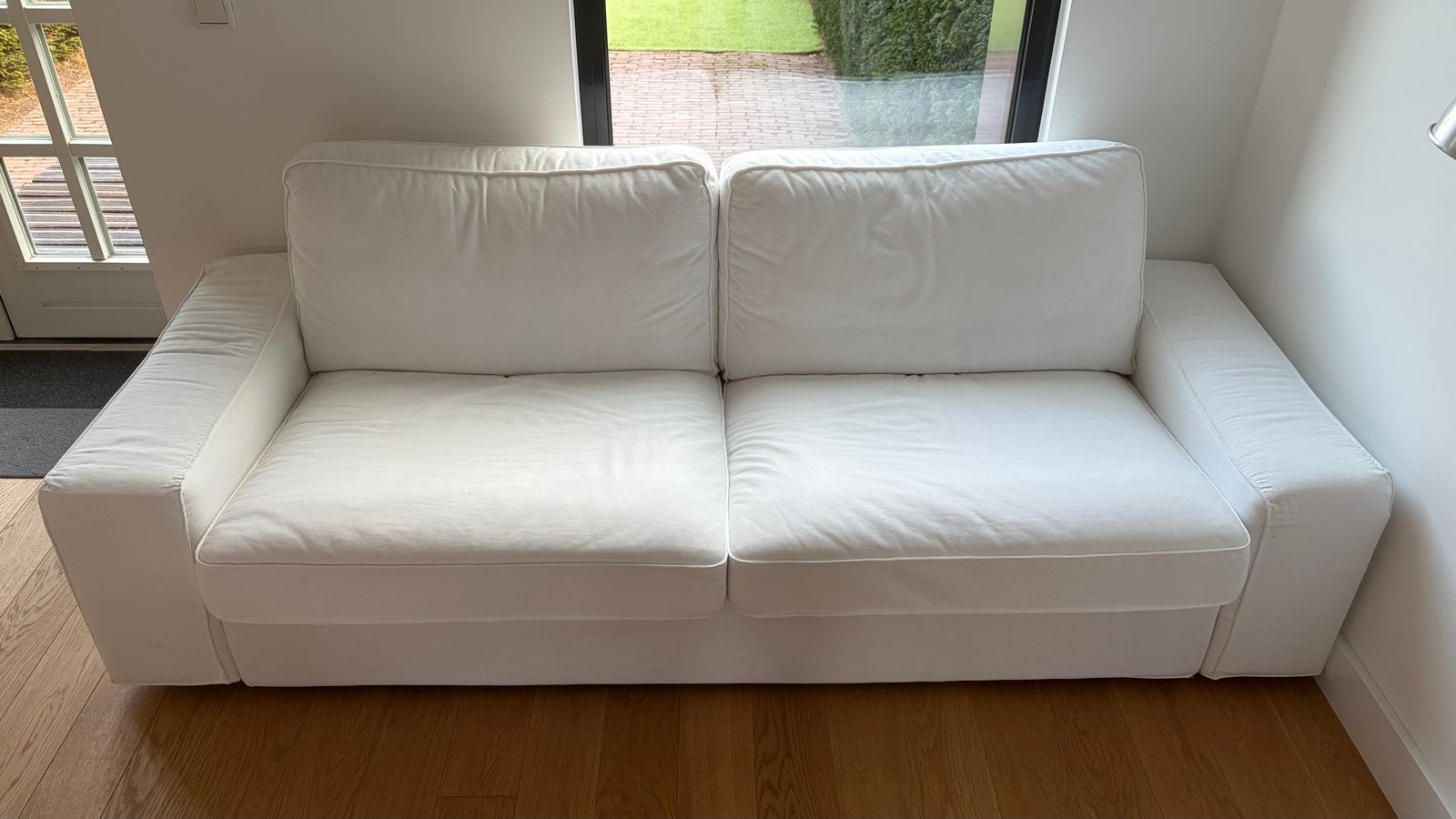 IKEA KIVIK 3-seat sofa, white, Ophalen, Gebruikt, Driepersoons, 75 tot 100 cm