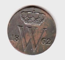 Willem III - 1/2 cent 1862 zeer fraai exemplaar - Sch.712, Ophalen of Verzenden, Koning Willem III, Overige waardes