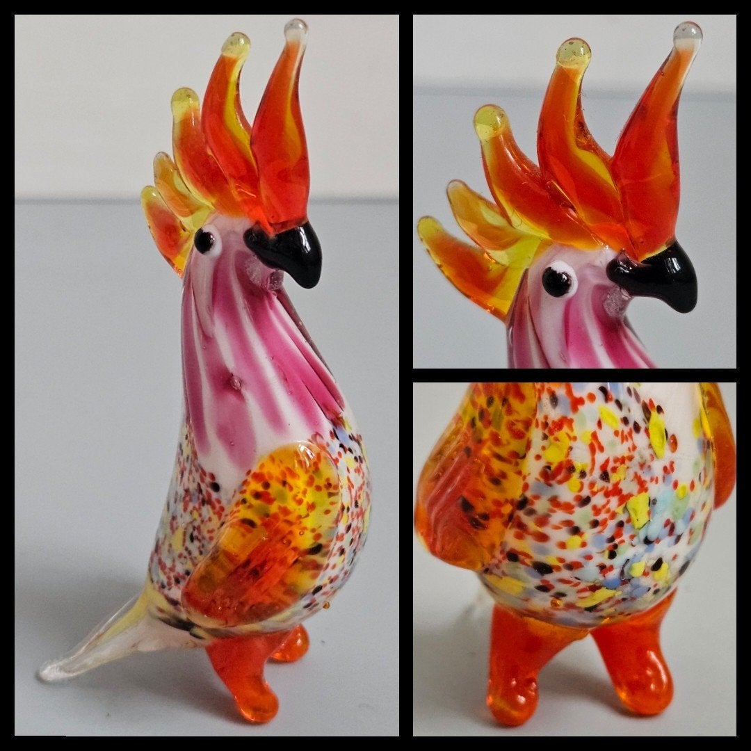 Murano stijl glazen sculptuur van een vogel, puntgaaf, Ophalen of Verzenden