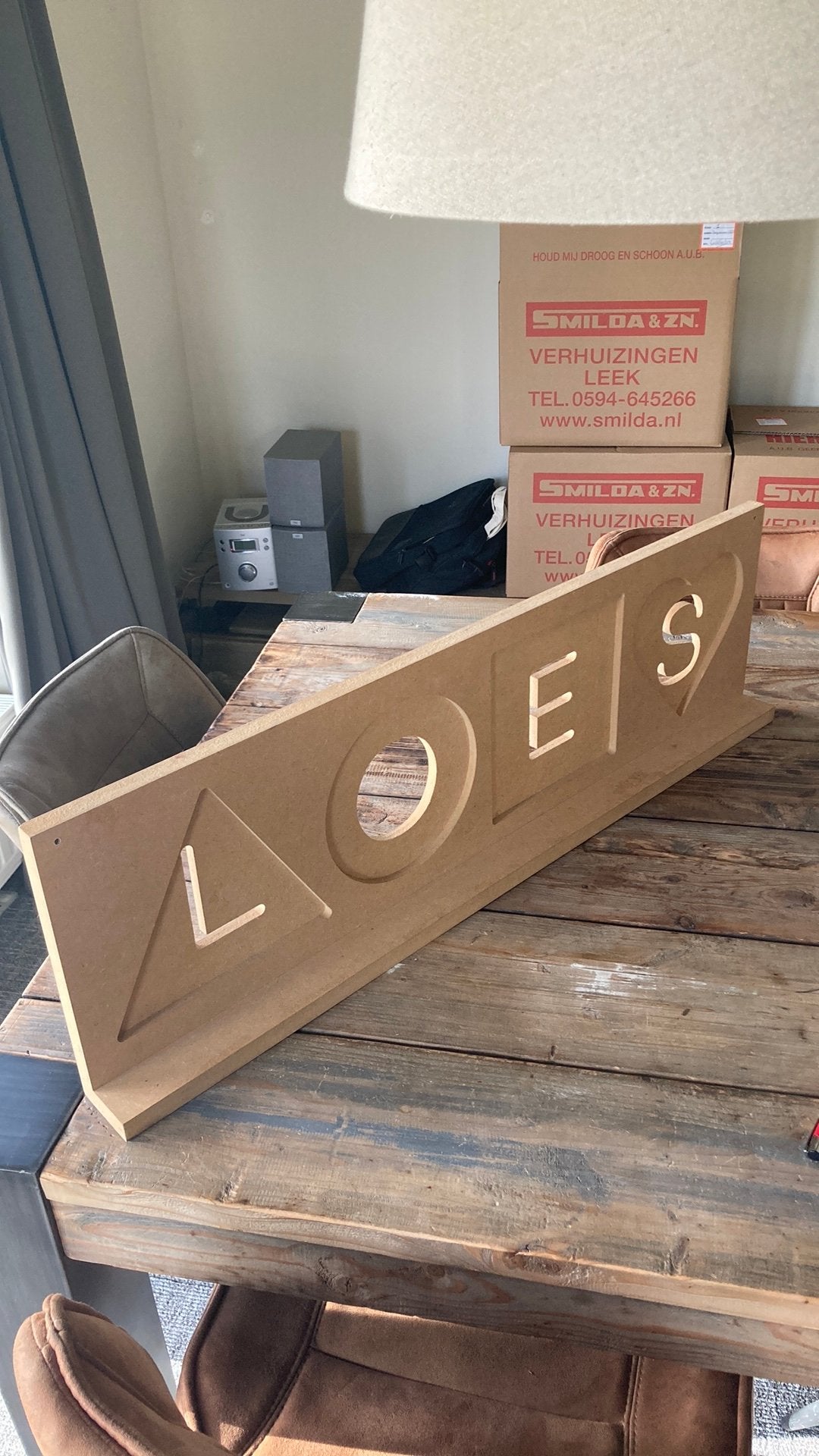 Naambord ‘Loes’, Ophalen, Zo goed als nieuw, Minder dan 50 cm