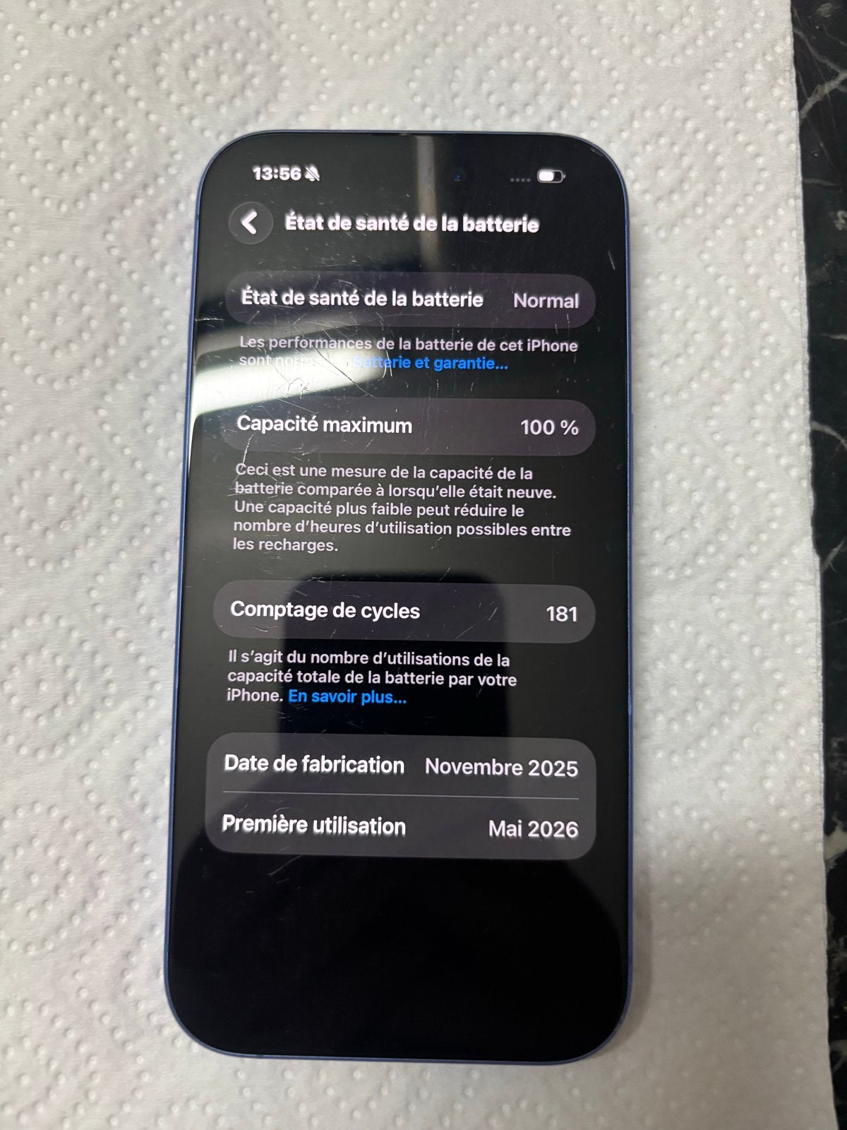 Foto 4 van Iphone 16 bleu 100% batterie 128GB