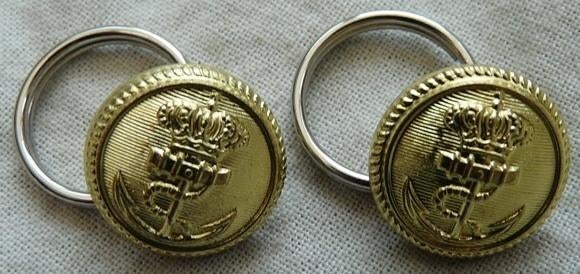 Knopen Lotje Uniform Tropen Koninklijke Marine 16mm, 2 stuks, Ophalen of Verzenden, Marine, Nederland, Overige typen
