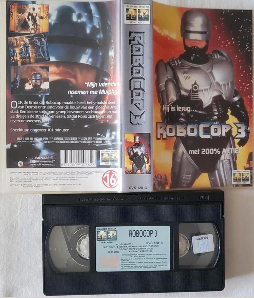 Robocop 3 VHS Actie, Vanaf 16 jaar, Ophalen of Verzenden, Gebruikt, Actie en Avontuur