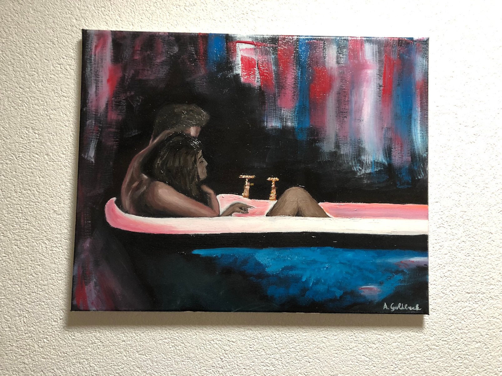Bathroom schilderij, Ophalen