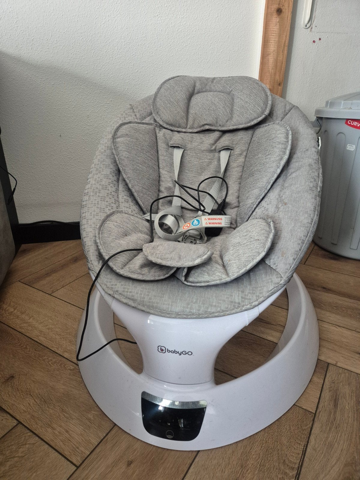 BabyGO Wiegje/Schommelstoel - Grijs, Ophalen, Zo goed als nieuw