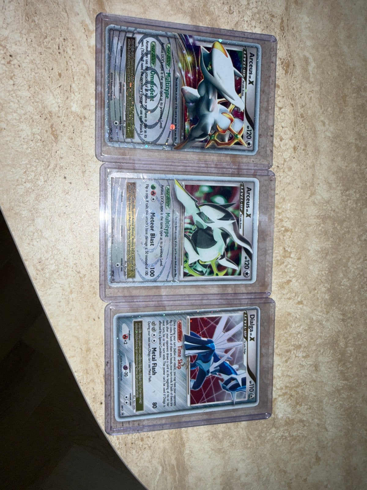 Pokémon kaarten: Arceus LV.X en Dialga LV.X, Ophalen of Verzenden, Gebruikt, Meerdere kaarten