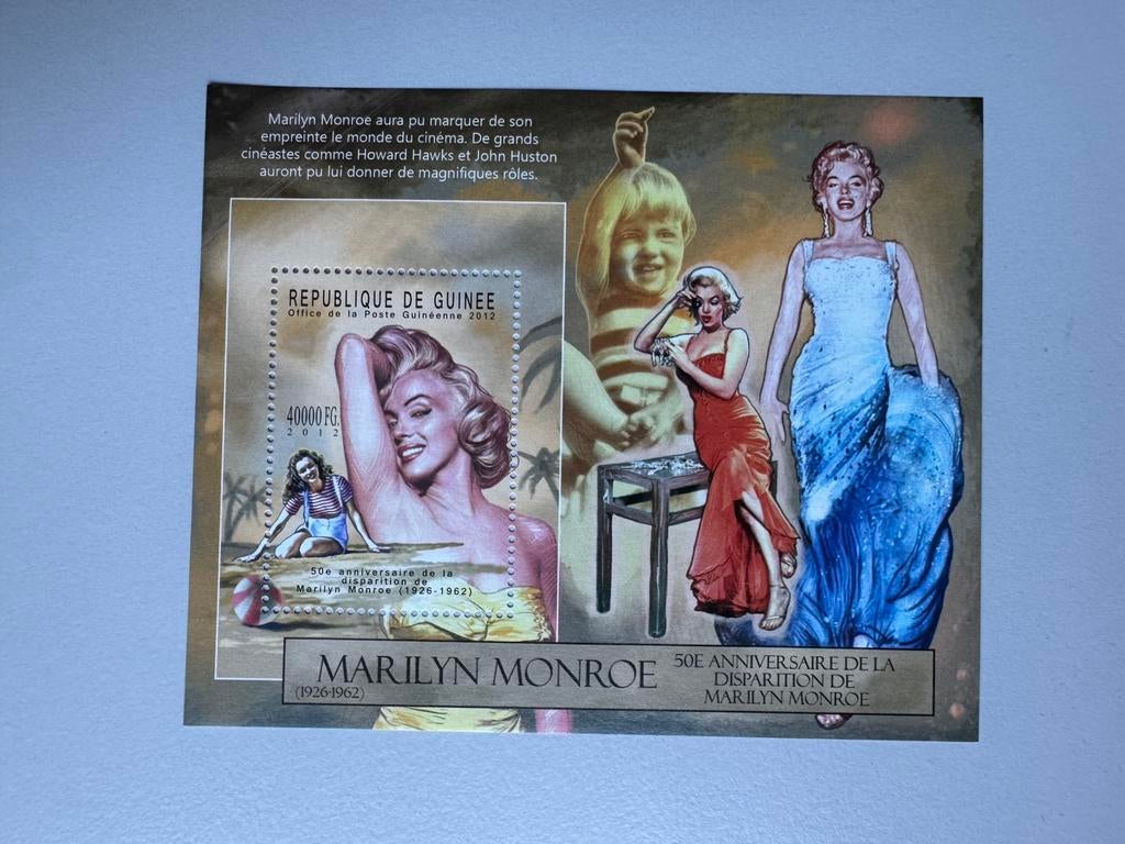 Guinee blok Marilyn Monroe, Postzegels en Munten, Ophalen of Verzenden, Postfris