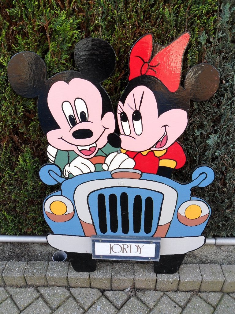 Geboorteborden / Geboortebord Minnie Mouse & Mickey Mouse., Ophalen, Nieuw, Geboortebord