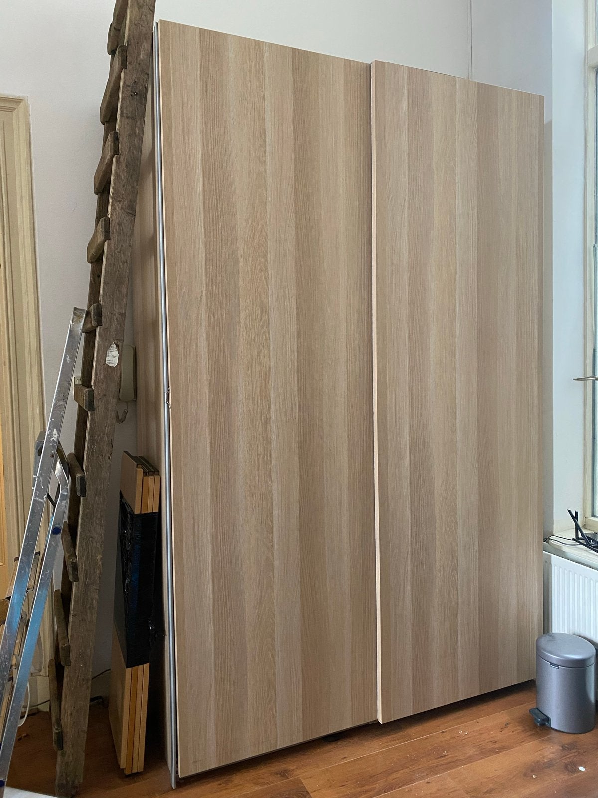 IKEA PAX Kledingkast Eiken Effect met Schuifdeuren, Ophalen, Gebruikt, 100 tot 150 cm, 200 cm of meer