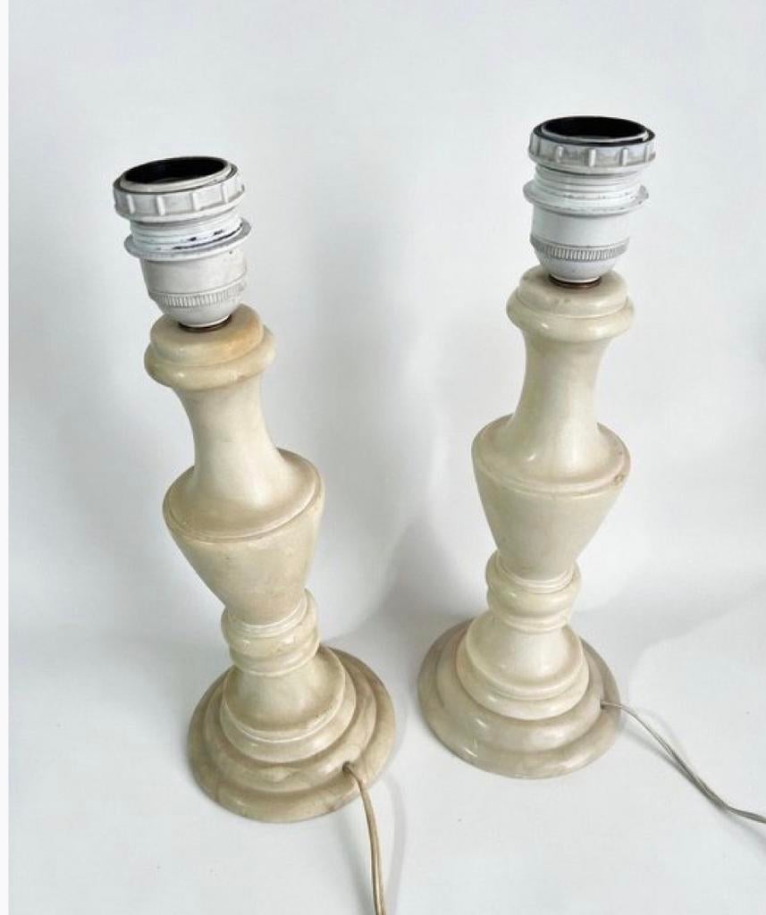 Pair of 1950s Alabaster Lamps, Huis en Inrichting, Verzenden, Zo goed als nieuw