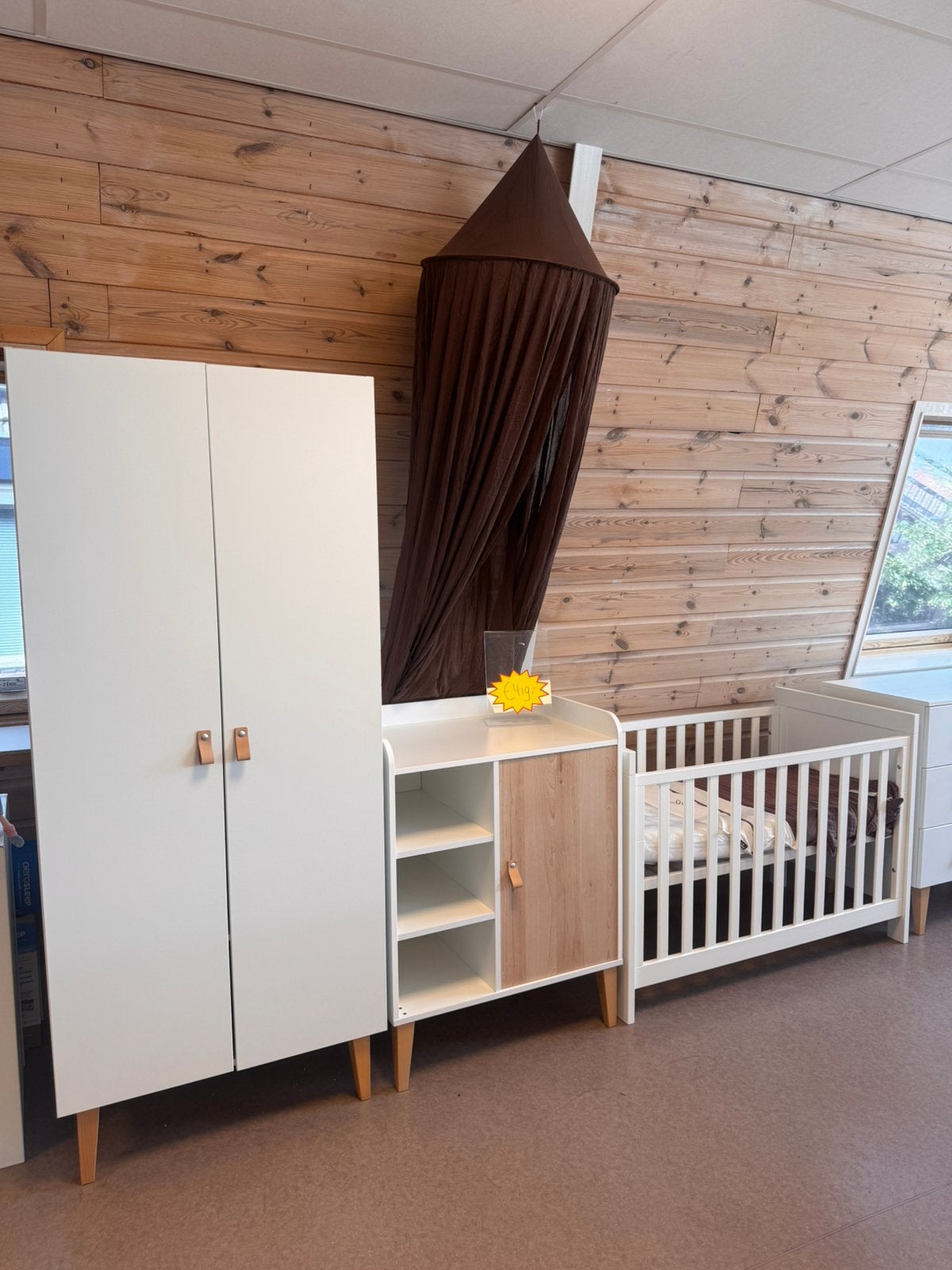 Bopita 3 delige babykamer wit/eiken OUTLET, Kinderen en Baby's, Kinderkamer | Complete kinderkamers, Ophalen, Jongetje of Meisje