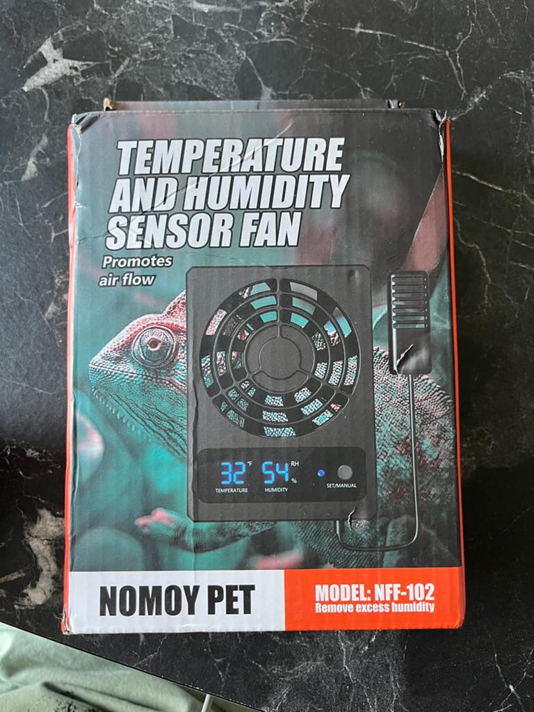 Nomoy Pet temperatuur- en vochtigheidssensor ventilator, Dieren en Toebehoren, Reptielen en Amfibieën | Toebehoren, Ophalen of Verzenden