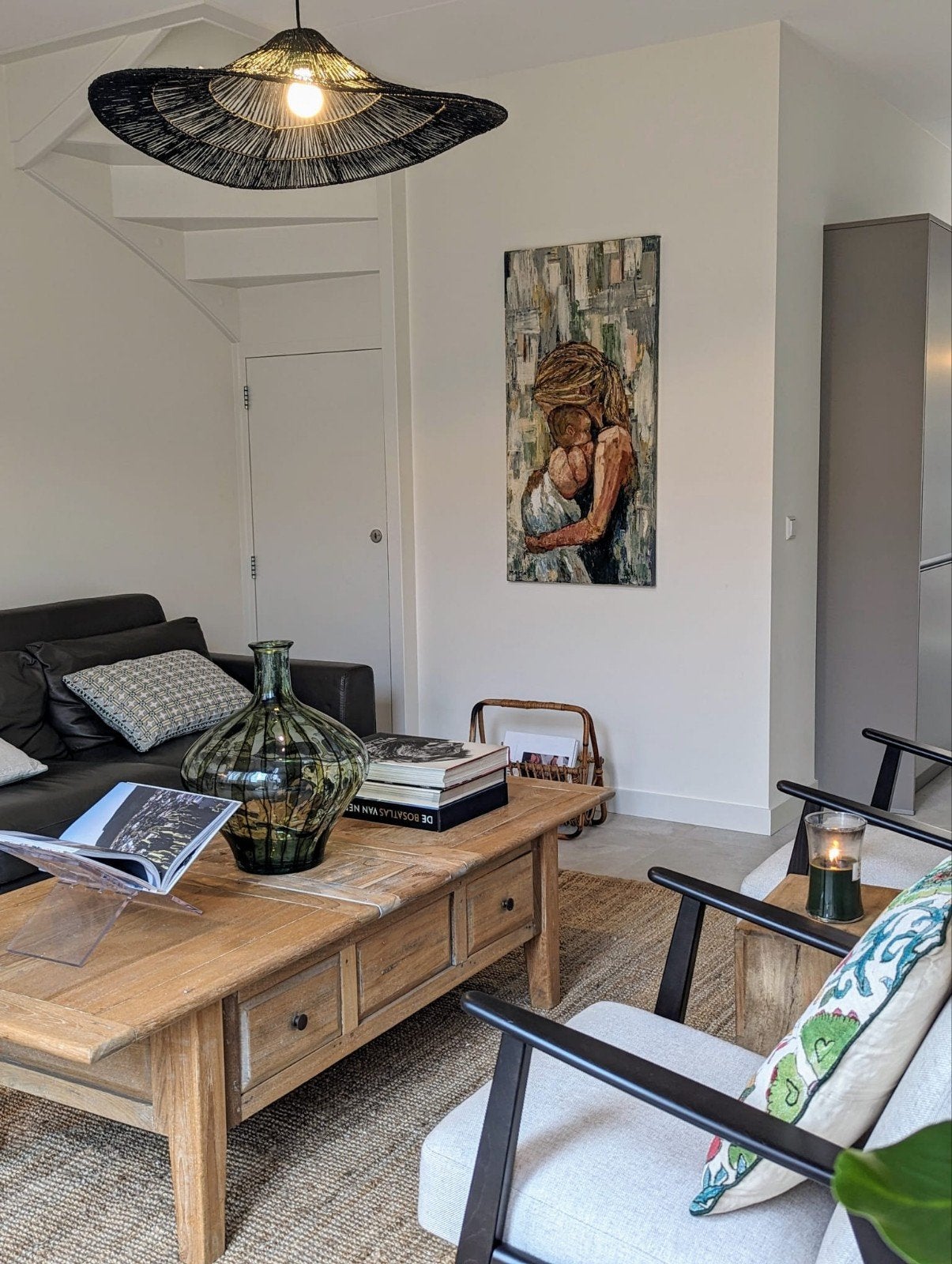 Uitschuifbare houten salontafel met lades, Ophalen, Gebruikt, 100 tot 150 cm, 50 tot 100 cm