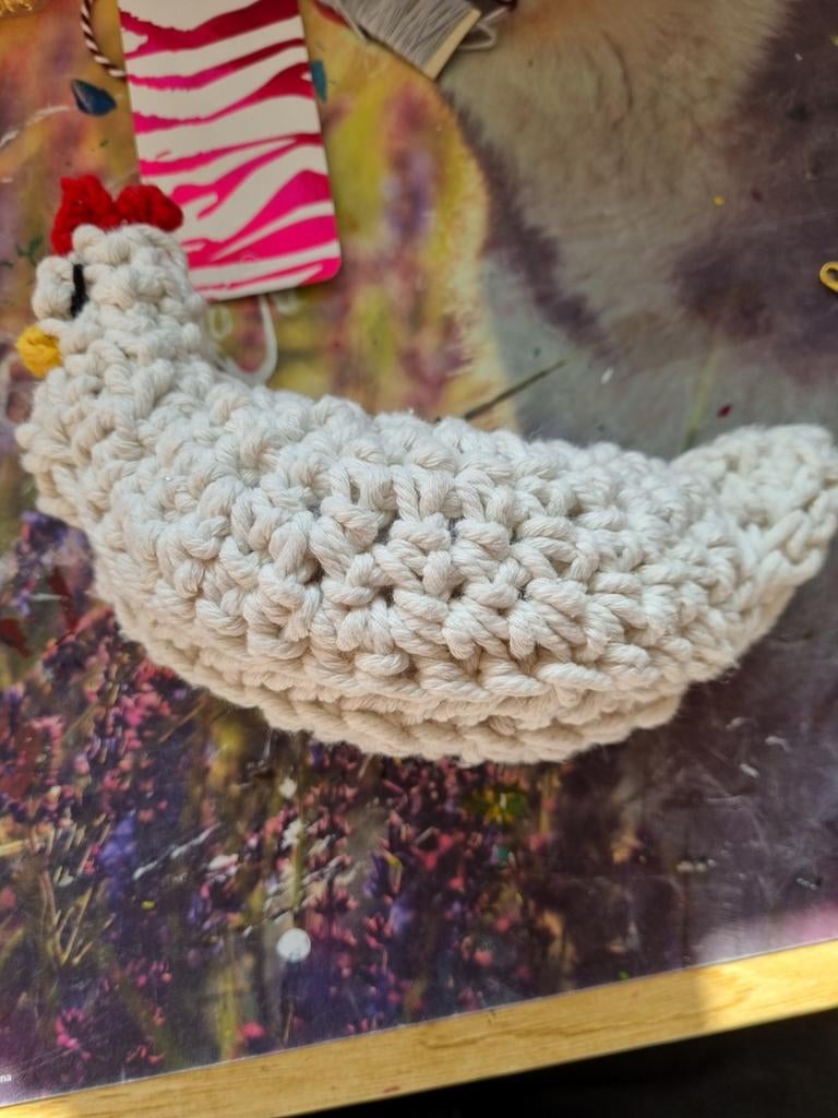 Gehaakt haan/kip knuffeltje - Handgemaakt (18x8 cm), Ophalen, Overige merken, Overige typen, Nieuw