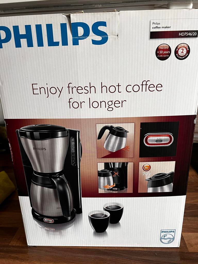 Philips Koffiezetapparaat HD7546/20 - Thermoskan, Witgoed en Apparatuur, Koffiezetapparaten, Ophalen, Gebruikt, 10 kopjes of meer