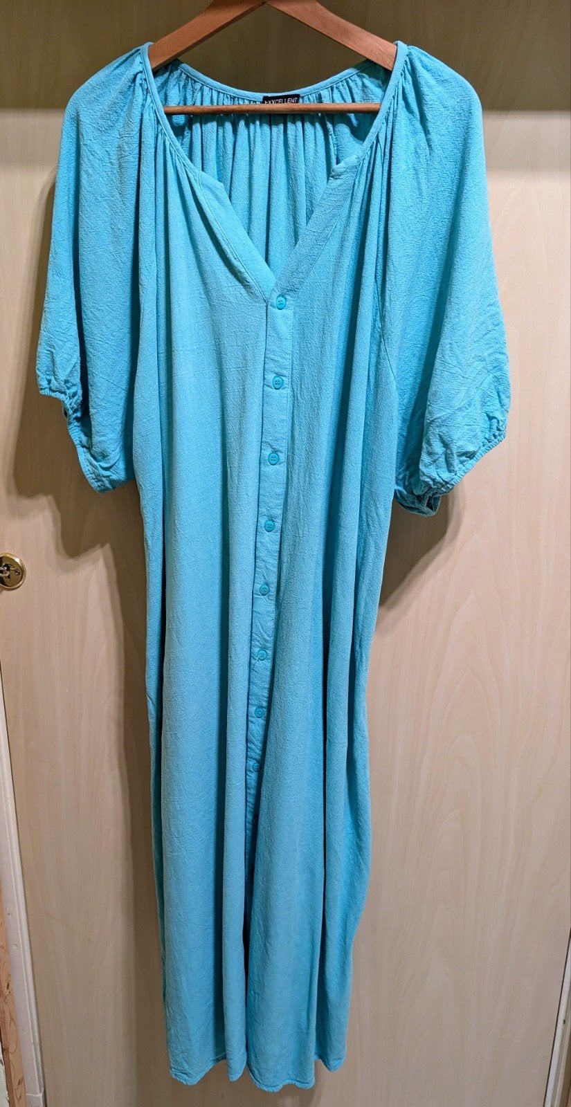 Exxcellent Zomerjurk Maat 52 met Ceintuur, Kleding | Dames, Grote Maten, Zo goed als nieuw, Jurk, Blauw, Ophalen of Verzenden