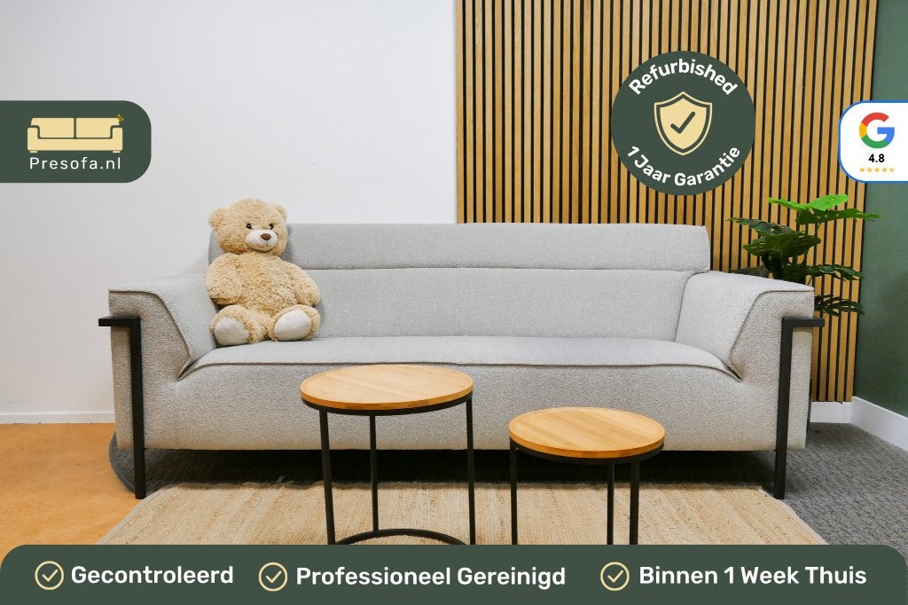 3 Zits Profijt Meubel Licenza Bouclé Greige [Refurbished], Huis en Inrichting, -, -, Driepersoons, 75 tot 100 cm