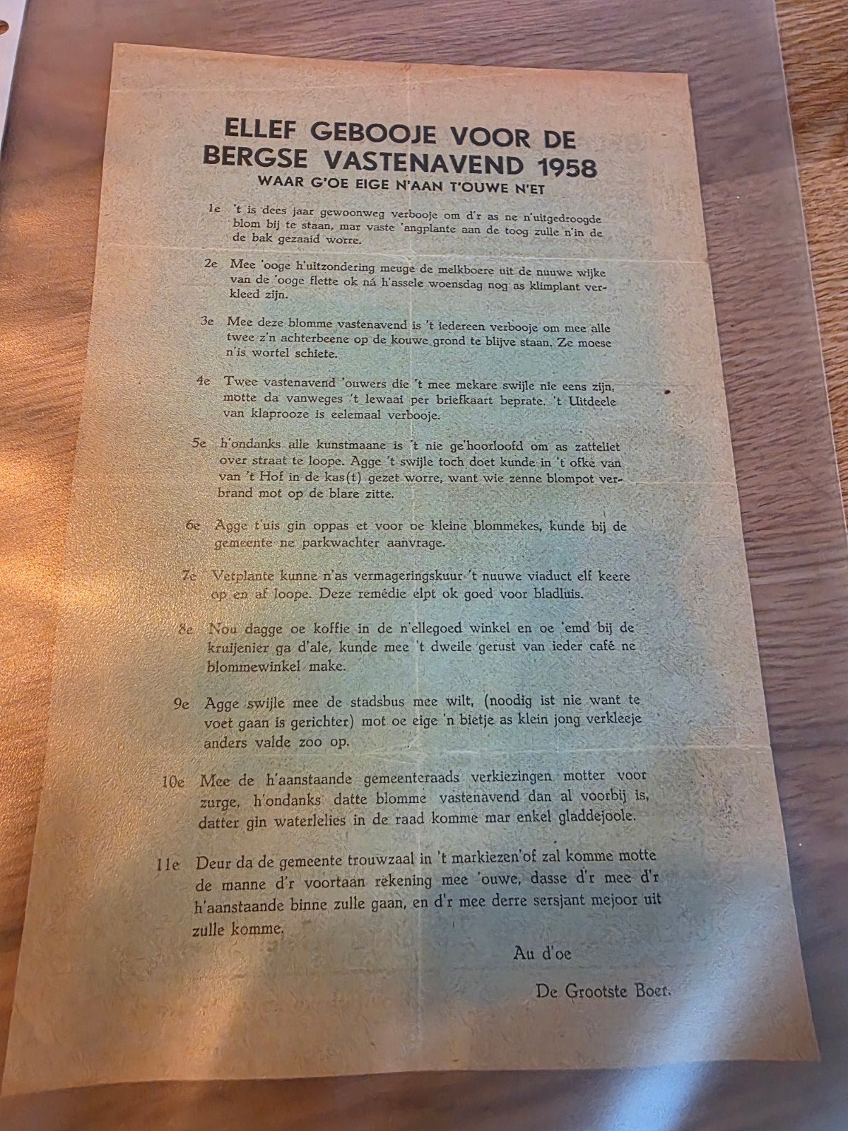 11 Gebooje 1958 Vastenavend, Verzamelen, Ophalen of Verzenden