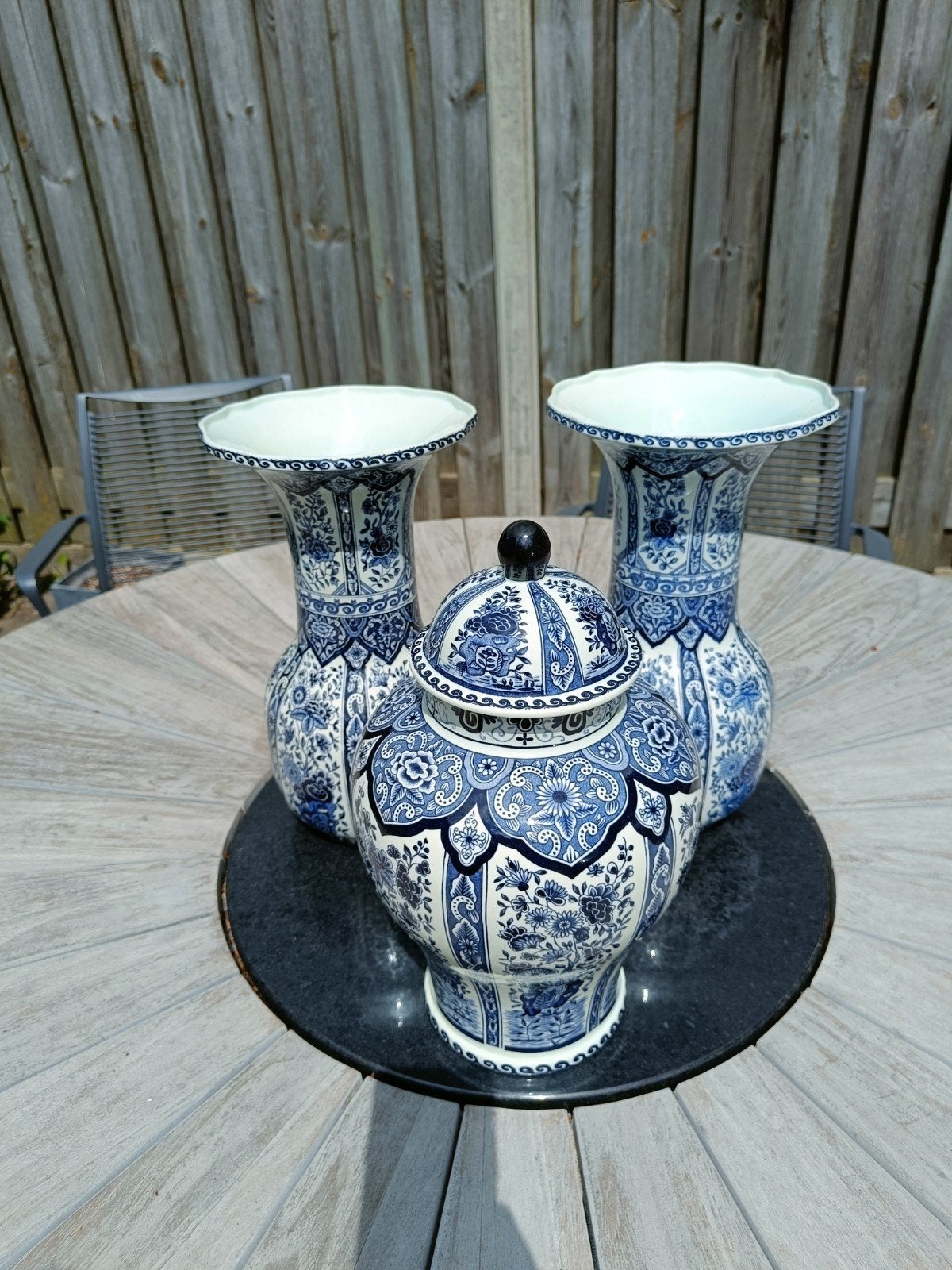 Prachtig Delfts Blauw Vazen en Pot Set - Royal Boch, Antiek en Kunst, Antiek | Vazen, Ophalen