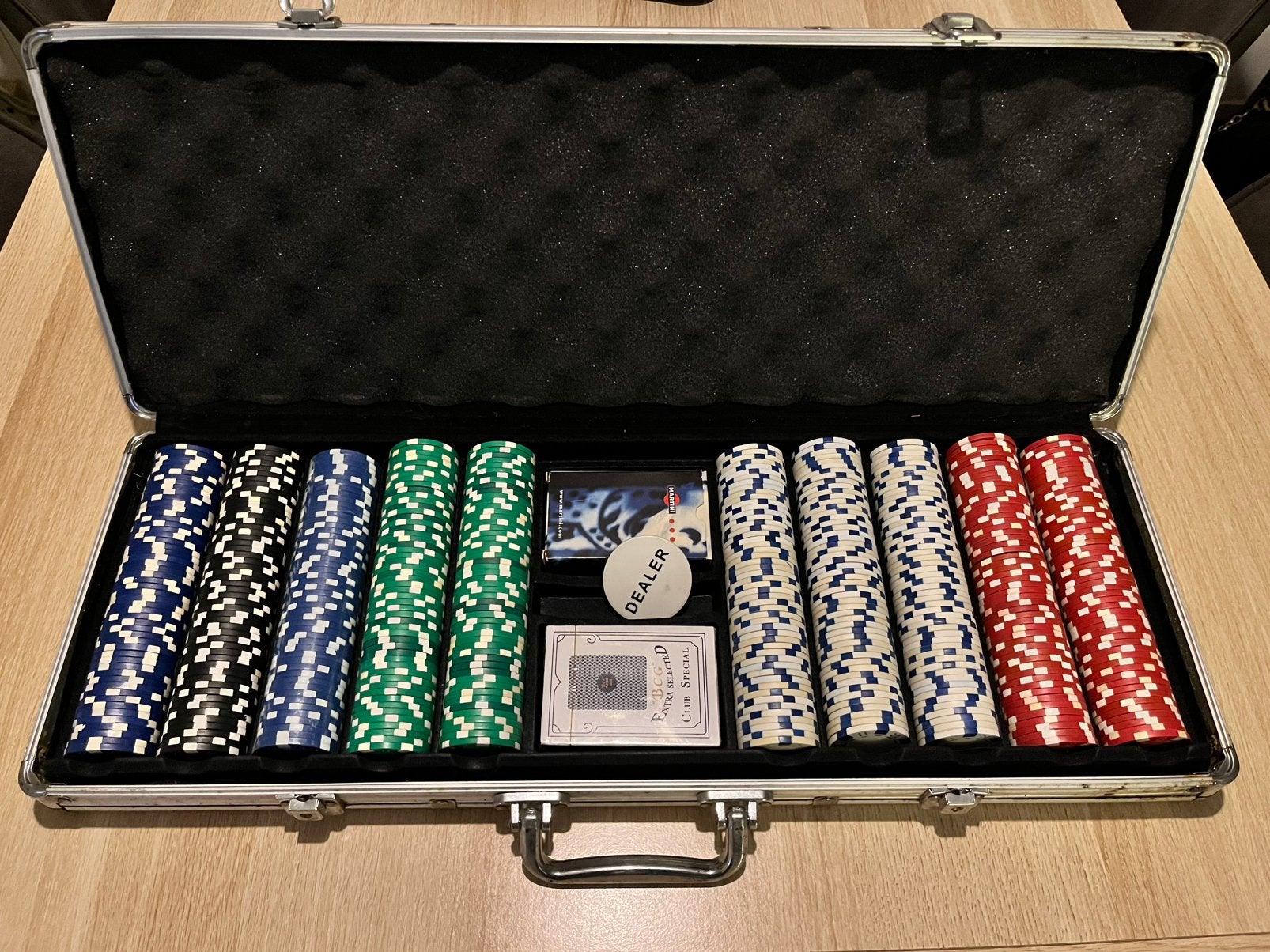 Mooie pokerset in koffer, Ophalen, Zo goed als nieuw