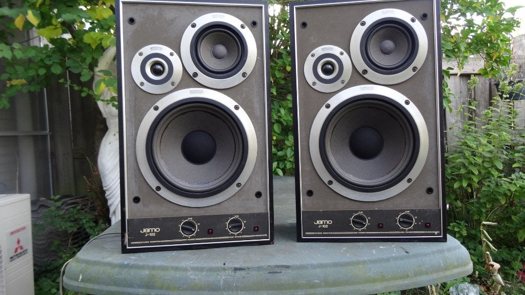 Jamo J-102 Vintage Stereo Speakers - Goede Staat, Stereo speakers, Gebruikt, Ophalen of Verzenden, 60 tot 120 watt