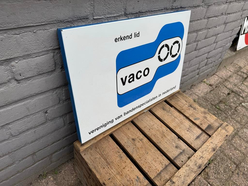 Vaco Erkend Lid Bord - Vereniging Bandenspecialisten, Reclamebord, Gebruikt, ., Ophalen of Verzenden