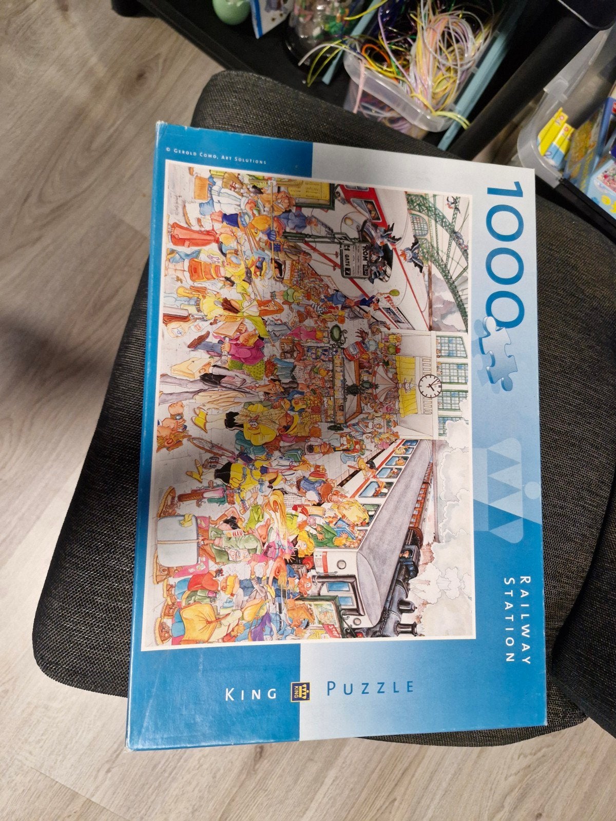 King Puzzel Railway Station 1000 stukjes, Ophalen, 500 t/m 1500 stukjes, Gebruikt, Legpuzzel